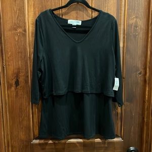 NWT Old Navy Maternity Size Large Black Stretchy Nursing Top